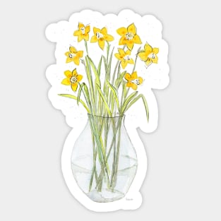 Vase with Daffodils Sticker